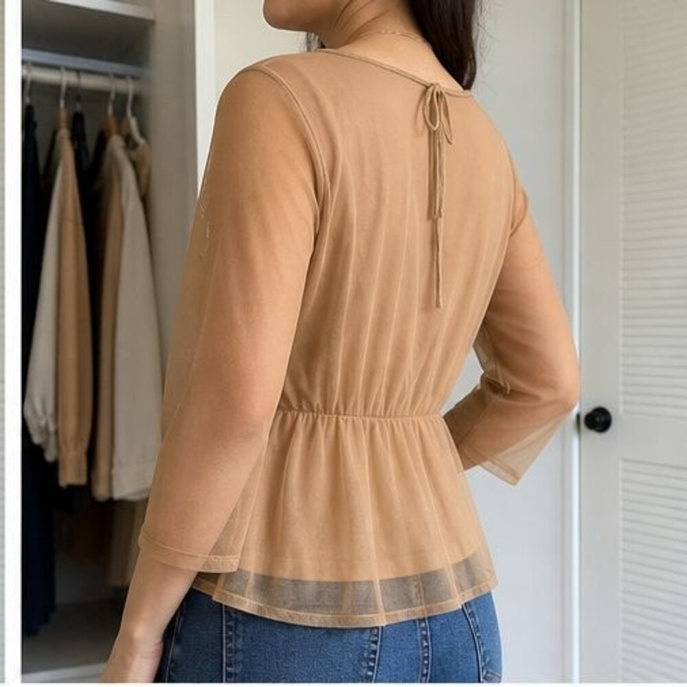Camel Ruffle Blouse - Picture 3 of 6